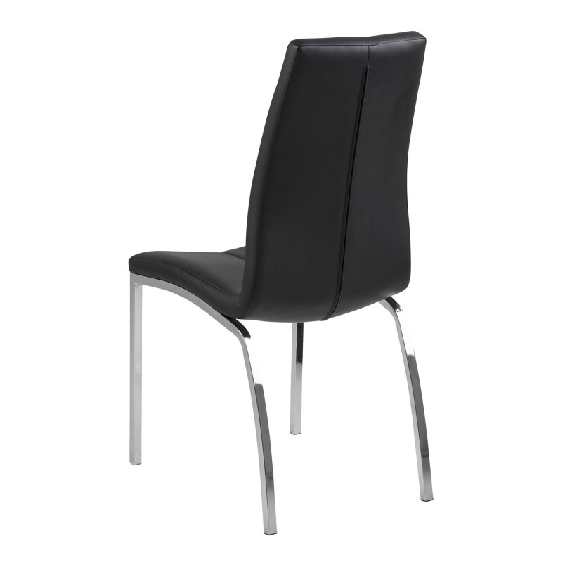 Krzesło Actona Asama - Nowoczesny design, Eko skóra, Czarny/Srebrny