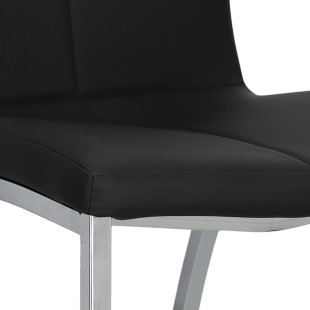 Krzesło Actona Asama - Nowoczesny design, Eko skóra, Czarny/Srebrny