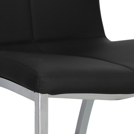 Krzesło Actona Asama - Nowoczesny design, Eko skóra, Czarny/Srebrny