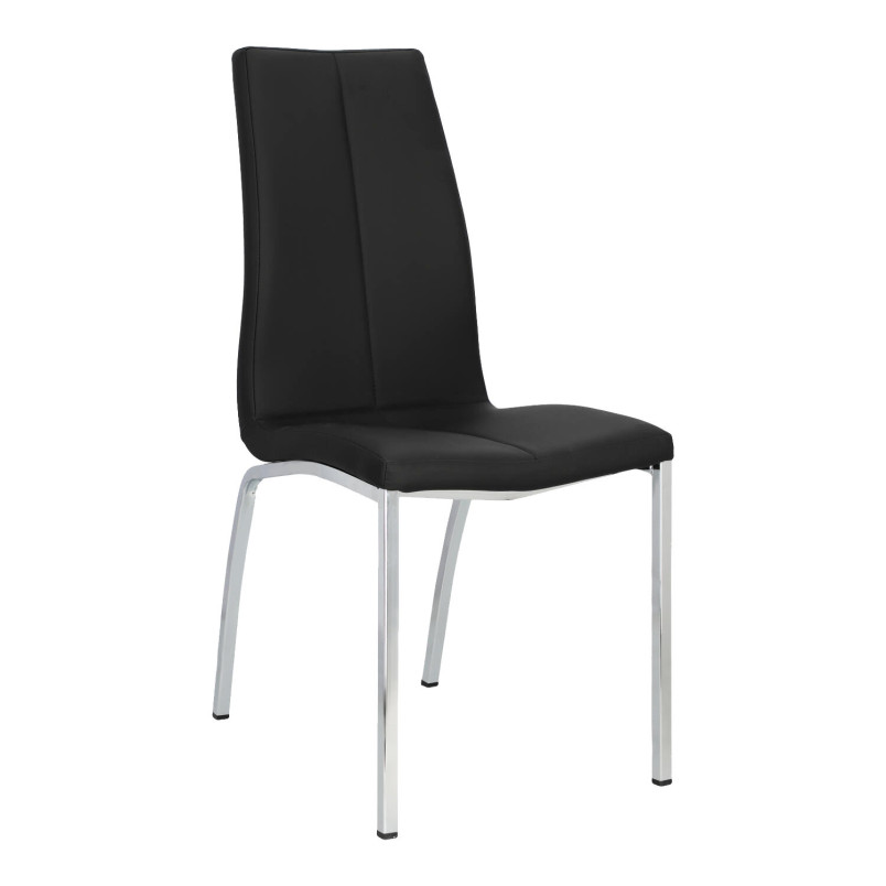 Krzesło Actona Asama - Nowoczesny design, Eko skóra, Czarny/Srebrny