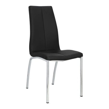 Krzesło Actona Asama - Nowoczesny design, Eko skóra, Czarny/Srebrny