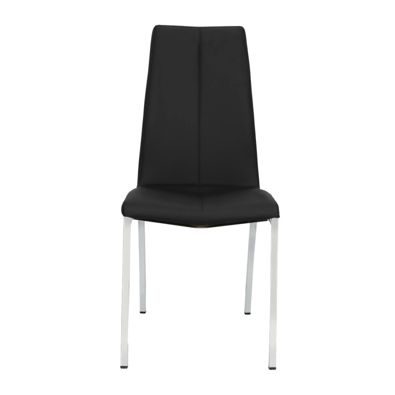Krzesło Actona Asama - Nowoczesny design, Eko skóra, Czarny/Srebrny