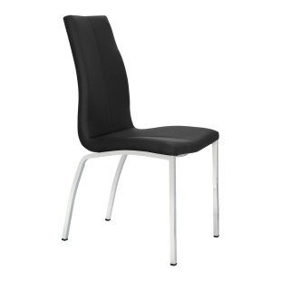 Krzesło Actona Asama - Nowoczesny design, Eko skóra, Czarny/Srebrny