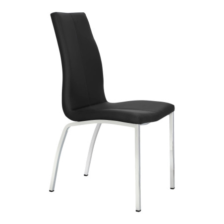 Krzesło Actona Asama - Nowoczesny design, Eko skóra, Czarny/Srebrny