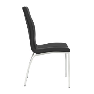 Krzesło Actona Asama - Nowoczesny design, Eko skóra, Czarny/Srebrny