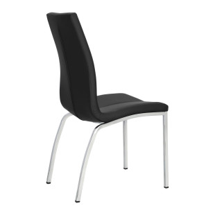 Krzesło Actona Asama - Nowoczesny design, Eko skóra, Czarny/Srebrny
