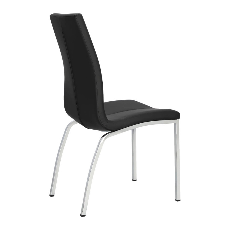 Krzesło Actona Asama - Nowoczesny design, Eko skóra, Czarny/Srebrny