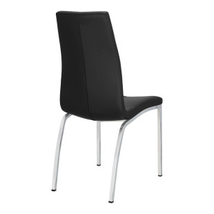 Krzesło Actona Asama - Nowoczesny design, Eko skóra, Czarny/Srebrny