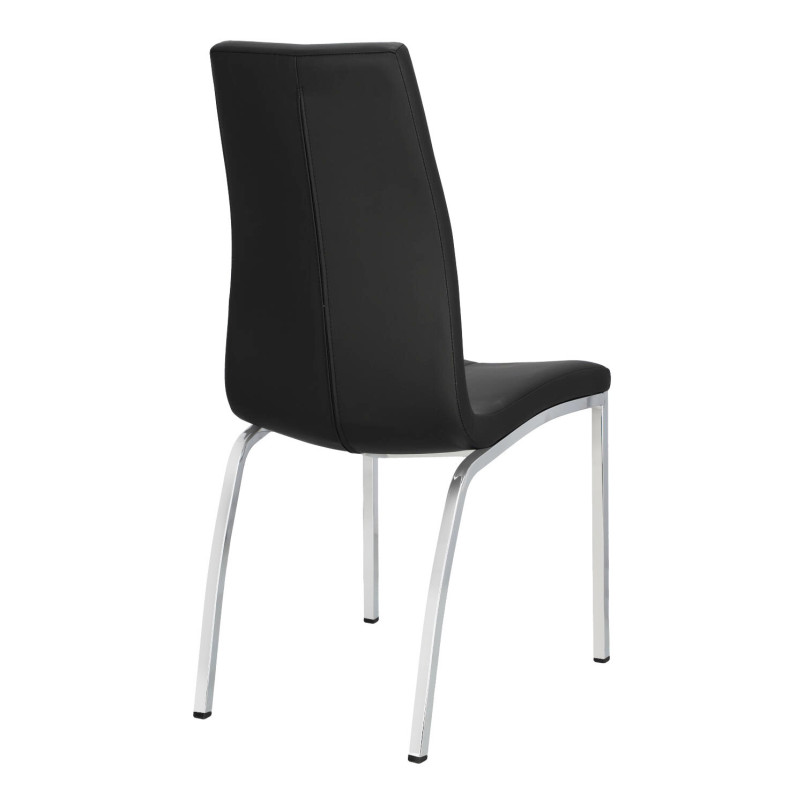 Krzesło Actona Asama - Nowoczesny design, Eko skóra, Czarny/Srebrny