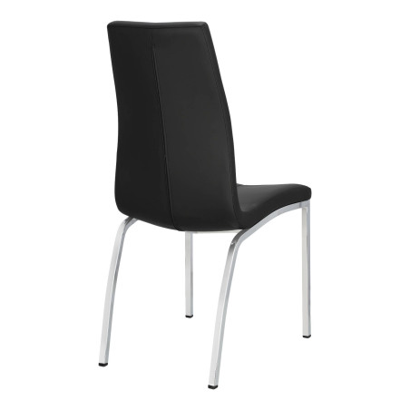 Krzesło Actona Asama - Nowoczesny design, Eko skóra, Czarny/Srebrny