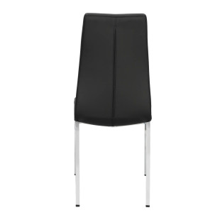 Krzesło Actona Asama - Nowoczesny design, Eko skóra, Czarny/Srebrny