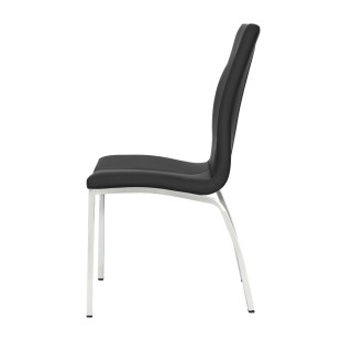 Krzesło Actona Asama - Nowoczesny design, Eko skóra, Czarny/Srebrny