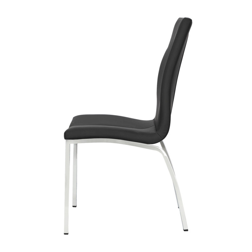 Krzesło Actona Asama - Nowoczesny design, Eko skóra, Czarny/Srebrny