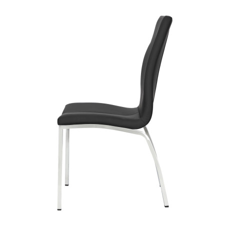 Krzesło Actona Asama - Nowoczesny design, Eko skóra, Czarny/Srebrny