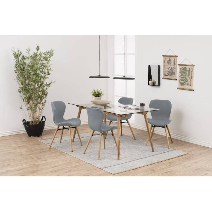 Krzesło Actona Batilda - Jasny Szary / Dąb | Komfortowy Design