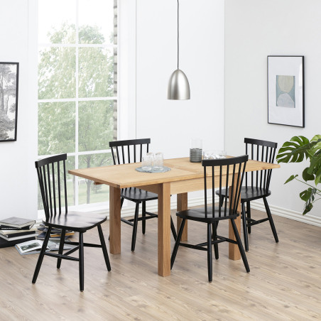 Krzesło drewniane Actona Riano - Elegancki design w czarnym kolorze