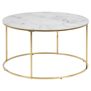 Stolik kawowy Actona Bolton: Marmur, Złoto, 80cm - Elegancki Design