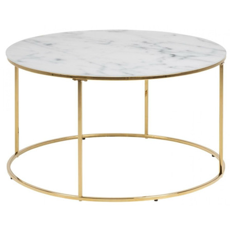 Stolik kawowy Actona Bolton: Marmur, Złoto, 80cm - Elegancki Design