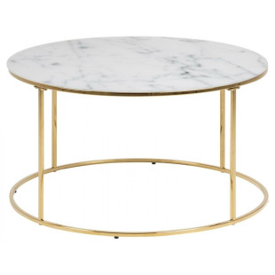 Stolik kawowy Actona Bolton: Marmur, Złoto, 80cm - Elegancki Design