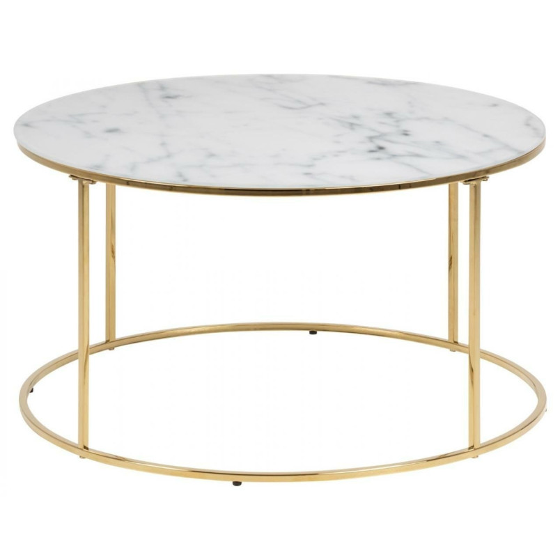 Stolik kawowy Actona Bolton: Marmur, Złoto, 80cm - Elegancki Design