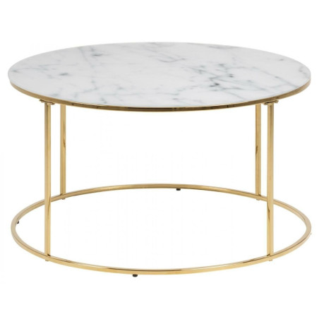 Stolik kawowy Actona Bolton: Marmur, Złoto, 80cm - Elegancki Design