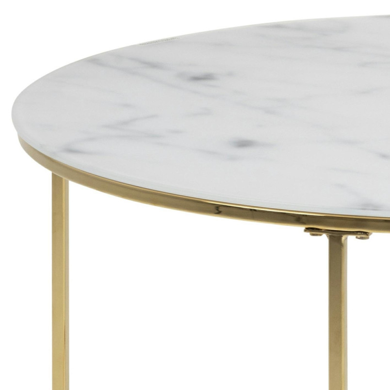 Stolik kawowy Actona Bolton: Marmur, Złoto, 80cm - Elegancki Design