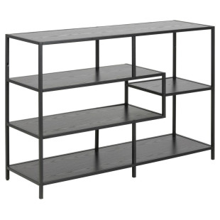Regał loft Actona Seaford V | Czarny, 114x78cm | Styl Industrialny