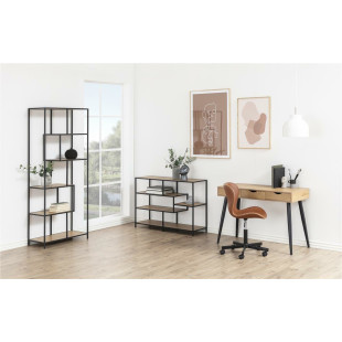 Regał loft Actona Seaford V | Czarny, 114x78cm | Styl Industrialny