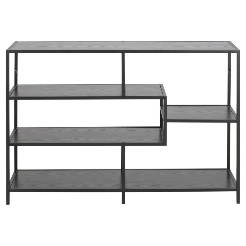 Regał loft Actona Seaford V | Czarny, 114x78cm | Styl Industrialny