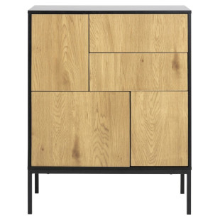 Komoda Actona Seaford III | Dąb Naturalny/Czarny - Stylowe Meble