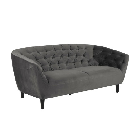 Sofa welurowa 3-osobowa Actona Ria - Szara, Nowoczesny Design