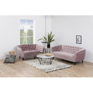 Sofa welurowa 3-osobowa Ria Actona | Różowa, Nowoczesny Design