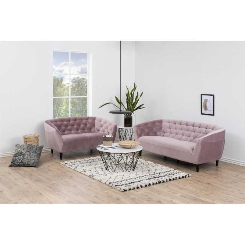 Sofa welurowa 3-osobowa Ria Actona | Różowa, Nowoczesny Design