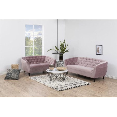 Sofa welurowa 3-osobowa Ria Actona | Różowa, Nowoczesny Design