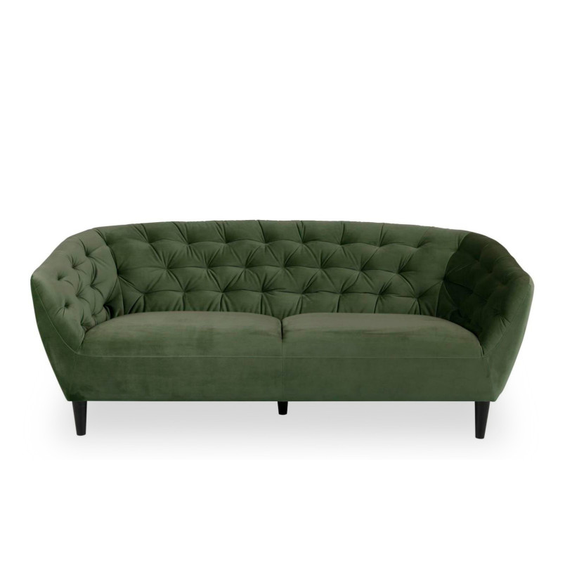 Sofa welurowa 3-osobowa Ria Actona - Zielona, Nowoczesny Design