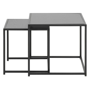 Zestaw stolików kawowych Seaford czarny Actona | Elegancki Design