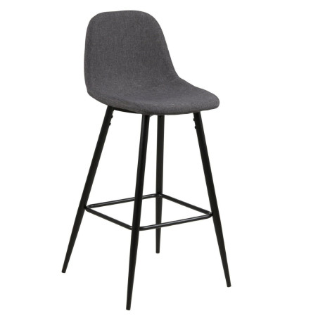 Krzesło barowe Actona Wilma | Szare, czarne, H73cm - Kup teraz!