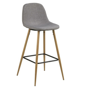 Krzesło barowe Actona Wilma | Szare, H73cm, Dąb - Komfort i Styl