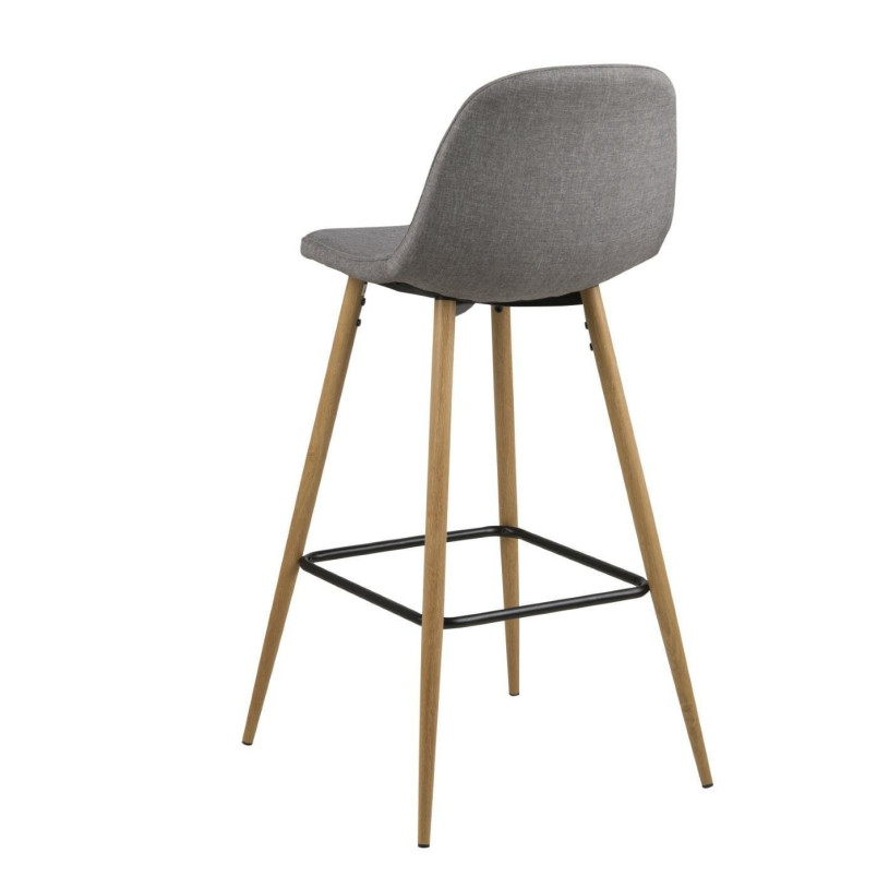 Krzesło barowe Actona Wilma | Szare, H73cm, Dąb - Komfort i Styl