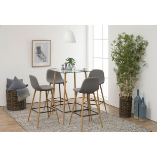Krzesło barowe Actona Wilma | Szare, H73cm, Dąb - Komfort i Styl
