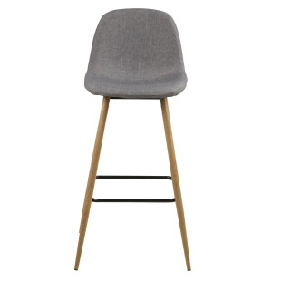 Krzesło barowe Actona Wilma | Szare, H73cm, Dąb - Komfort i Styl