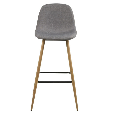 Krzesło barowe Actona Wilma | Szare, H73cm, Dąb - Komfort i Styl