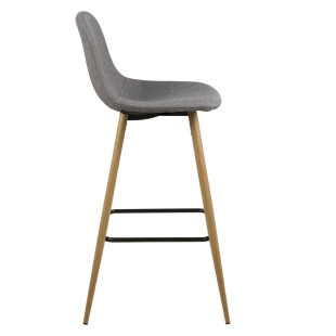 Krzesło barowe Actona Wilma | Szare, H73cm, Dąb - Komfort i Styl