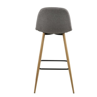Krzesło barowe Actona Wilma | Szare, H73cm, Dąb - Komfort i Styl