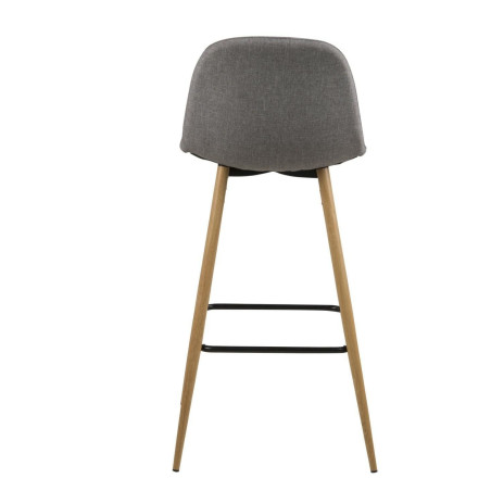 Krzesło barowe Actona Wilma | Szare, H73cm, Dąb - Komfort i Styl