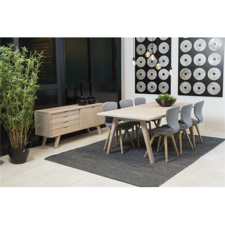 Komoda Actona A-line 160x72cm | Styl skandynawski, dąb bielony
