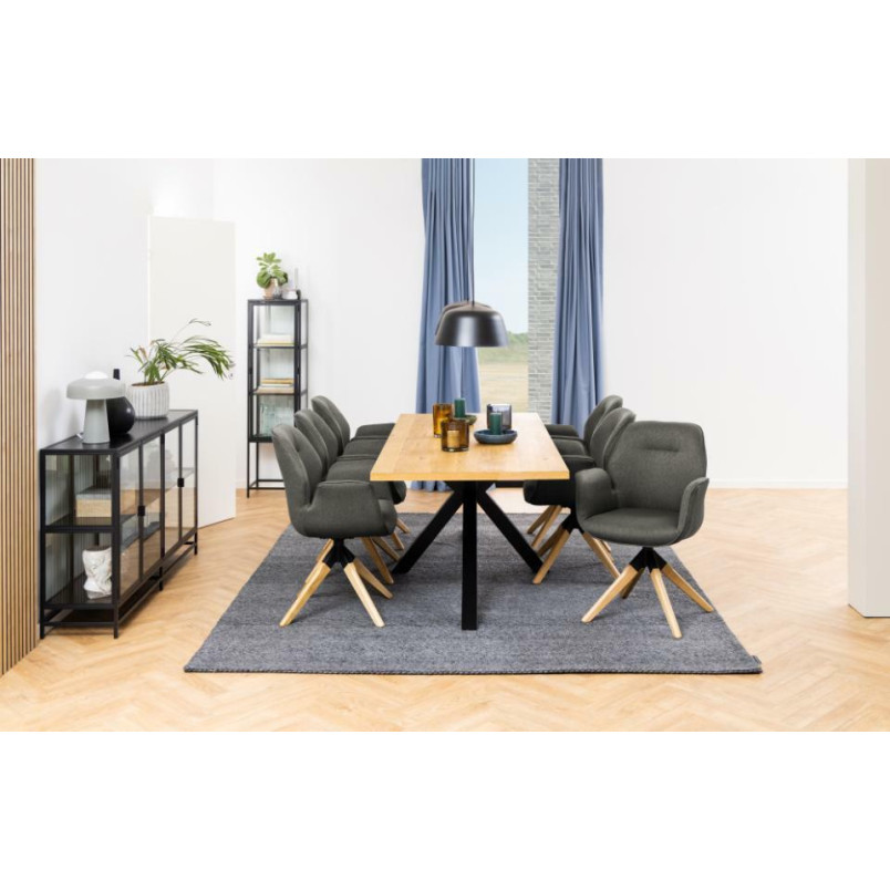 Stół Actona Heaven 220x90cm - Naturalny Dąb / Czarny | Elegancki Design