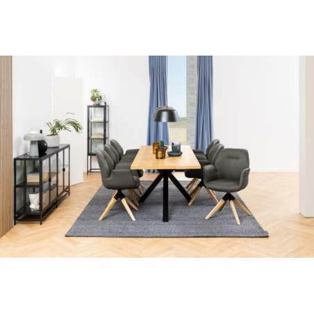 Stół Actona Heaven 220x90cm - Naturalny Dąb / Czarny | Elegancki Design