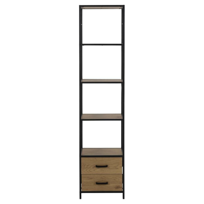 Regał stojący loft Seaford Actona | Dąb/Czarny, 42x185cm