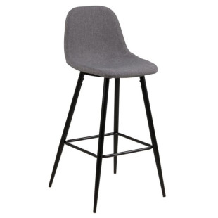 Krzesło barowe Actona Wilma | Szare/Czarny | H65cm